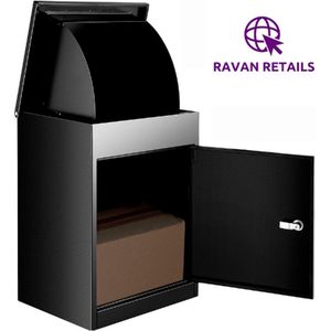 OxyFlowzy - Veilige Pakketbrievenbus - Zwart - Vrijstaand - Afsluitbaar - Dropbox - 44 x 35 x 58 cm