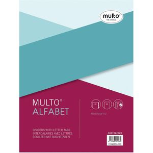Tabbladen Multo A4 23-gaats 20-delig A-Z grijs - 10 stuks