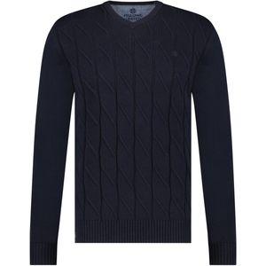 Fellows United Pullover V-Neck Rough Cable Navy (32.1119 - 110)