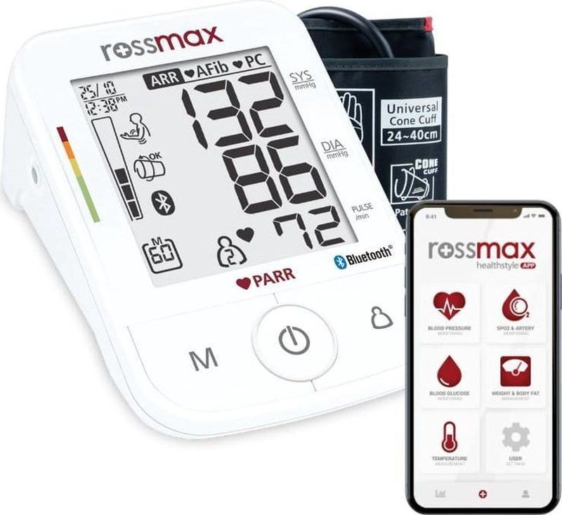 Rossmax - X5 BT - Bloeddrukmeter Bovenarm - Klinisch Gevalideerd - Bluetooth