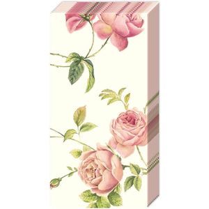 6 Pakjes papieren zakdoeken - New rambling rose cream - 60 zakdoeken met print - Rozen