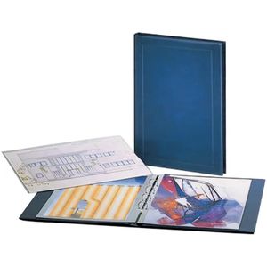 Jumbo A3+, Album (4 rings) geschikt voor Postzegelvellen - zonder inhoud, incl. cassette - Blauw - afm: 410 x 535 x 55 mm.
