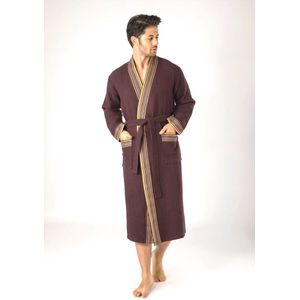 Waffle Heren Badjas Miguel/ Bruin / maat M