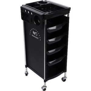 6 lagen gereedschap opslag kar trolley met wielen - intrekbare lade - 5 laden - salon rollende kar - kapper opslag