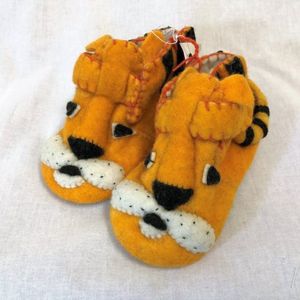 Dierenslofjes tijger - peuter - wolvilt - maat 22/23