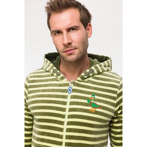 Woody Unisex Onesie groene streep - maat 128/8J