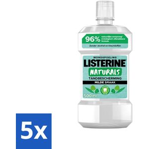Listerine - Mondwater - Naturals - Tandbescherming - 500 ml - Bulkverpakking - 5 stuks