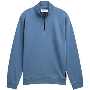 Tom Tailor Denim Troyer sweatshirt met logo-badge