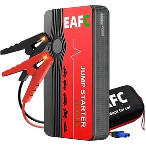 EAFC - Jumpstarter - Rood - 600A - 10000 mAH - 3-in-1 Starthulp - LED Zaklamp en Powerbank