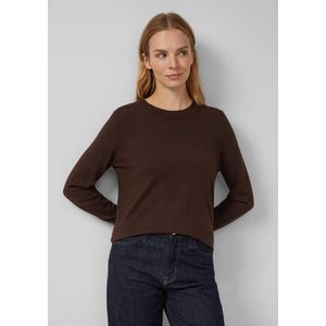 s.Oliver - Gebreide Trui - Coffee Brown - Gemaakt van Viscose
