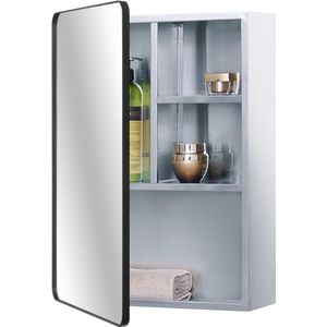 Roestvrijstalen badkamerspiegelkast - matzwart - 37x53 cm