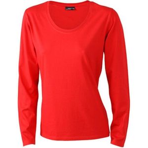 James and Nicholson Dames/dames T-Shirt met lange mouwen (Medium Long-Sleeved) (Rood)