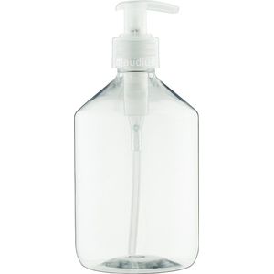 Lege Plastic Fles 500 ml PET apothekersfles transparant - met transparante pomp – set van 10 stuks - Navulbaar - leeg