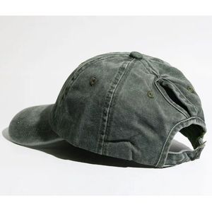 Dames Pet - Paardenstaart Cap Stonewashed Denim – Groen