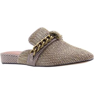 Kurt Geiger - Chelsea Mule Hakken - Beige - Textiel - Goudkleurige Chain