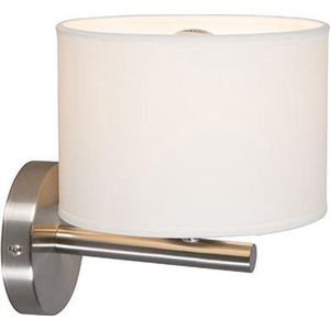 QAZQA vt - Moderne Wandlamp voor binnen - 1 lichts - D 195 mm - Wit - Woonkamer | Slaapkamer | Keuken