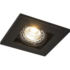 QAZQA qure - Moderne Inbouwspot - 1 lichts - L 100 mm - Zwart - Woonkamer | Slaapkamer | Keuken