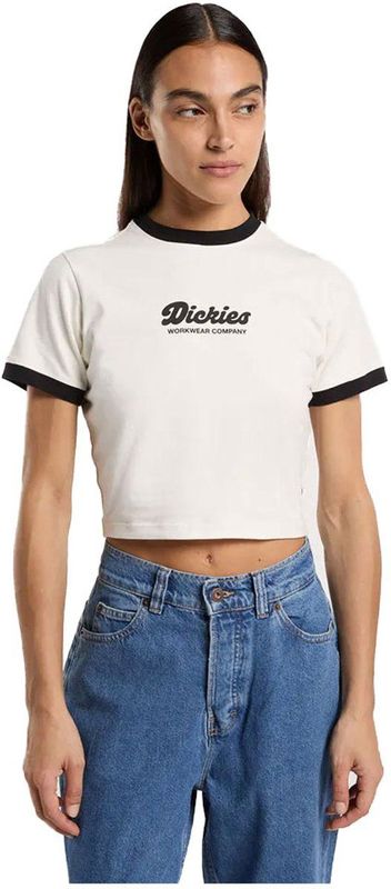 Dickies Lewistown Ringer T-shirt Met Korte Mouwen Wit 2XS Vrouw