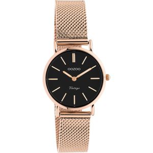 OOZOO Vintage series - rosé goudkleurige horloge met rosé goudkleurige metalen mesh armband - C20234 - Ø28