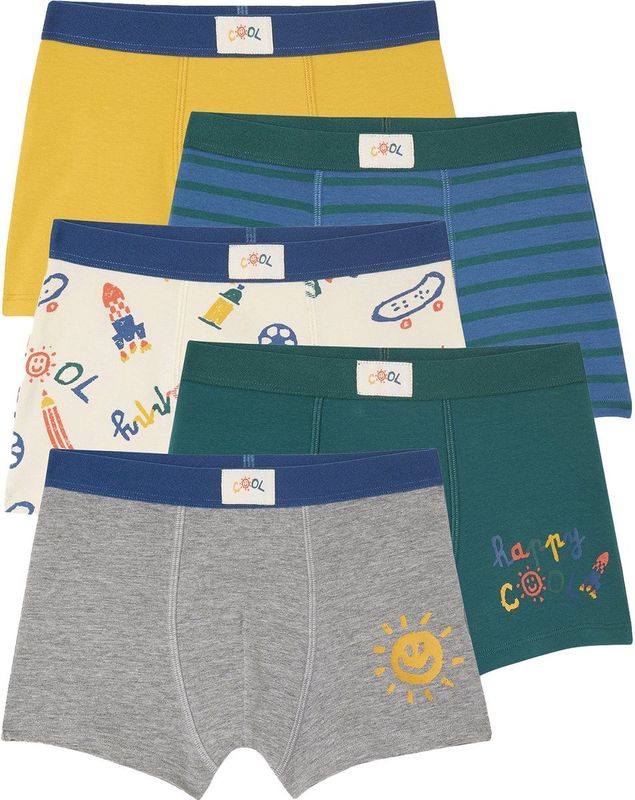 Set van 5 stretch boxershorts voor jongens COOL koningsblauw