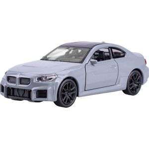 BMW M2 pull back 11.5 cm kleur grijs verkoop per stuk Kinsmart speelgoed auto