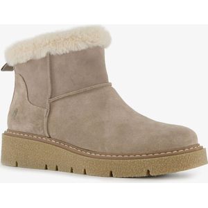 Hush Puppies gevoerde boots met imitatiebont taupe - Bruin - Echt leer - Maat 38