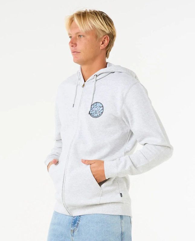 Rip Curl Wettie Passage Icon Zip Thru - Grey Heather