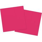 40x stuks servetten van papier fuchsia roze 33 x 33 cm