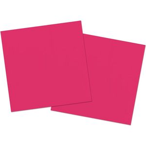 40x stuks servetten van papier fuchsia roze 33 x 33 cm