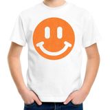 Bellatio Decorations T-shirt voor jongens - smiley - wit - kinderen 158/164