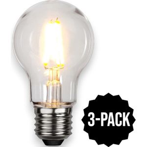 3-Pack | Prikkabel - Standaard bol - E27 - 2.4W - Extra Warm Wit - 2700K - Filament - Helder