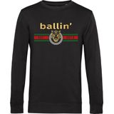 Heren Sweaters met Ballin Est. 2013 Tiger Lines Sweater Print - Zwart - Maat XS