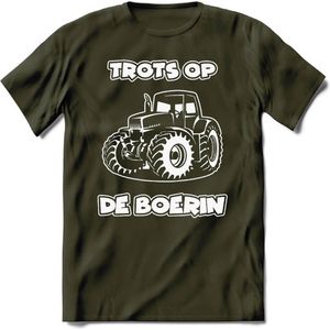 T-Shirt Knaller T-Shirt|Trots op de boerin / Boerenprotest / Steun de boer|Heren / Dames Kleding shirt Trekker / Tractor|Kleur Groen|Maat XXL