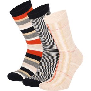 Apollo - Fashion dames sokken stripes assorti kleuren 35/42