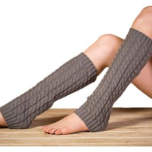 Beenwarmers - Dames - Overknee - Ballet - Wol - Kniekousen - Leg Warmers - Baggy - Donkergrijs