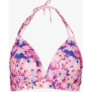 Osaga voorgevormde triangel bikinitop bloemenprint - Paars - Maat S