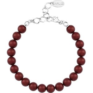 ARLIZI 1129 Parel Armband - Dames - 925 Sterling Zilver - 18 cm - 8 mm - Rood