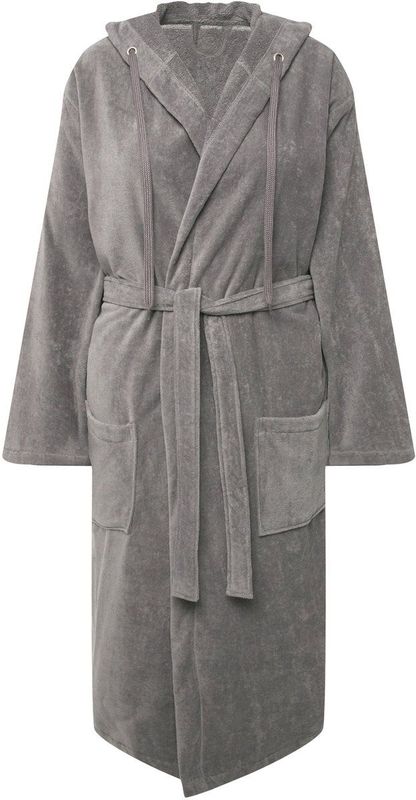 Ulla Popken - Badjas - Betongrijs - A-lijn - Dames