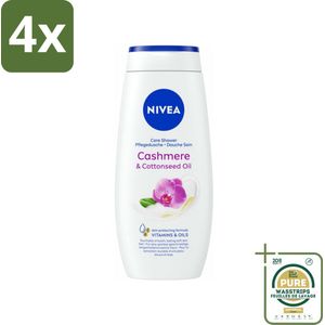NIVEA Douchecrème Cashmere & Cotton Seed Oil 250 ml - Voordeelverpakking - 4 stuks - Cashmere - Verzorgende douchegel