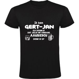 Ik ben Gert-Jan, elk drankje dat jullie me vandaag aanbieden drink ik op Heren T-shirt | drank | feest | jarig | verjaardag | vrijgezellenfeest | cadeau | kado