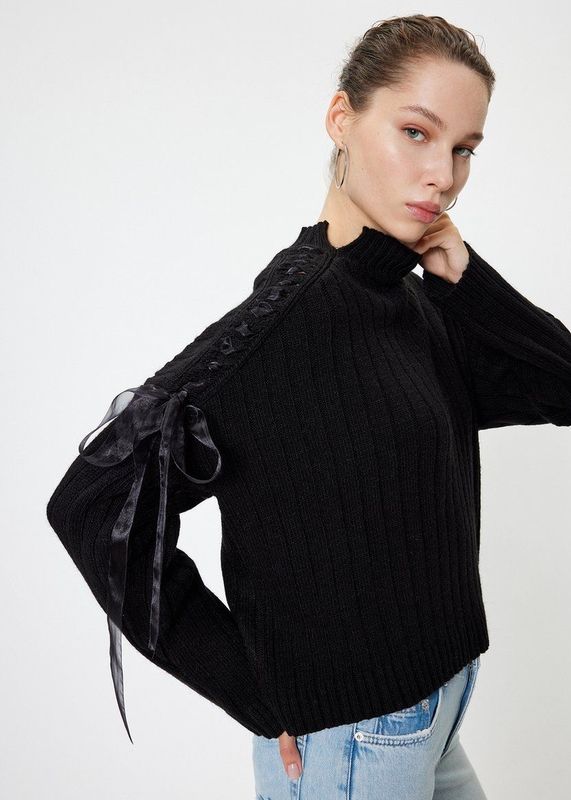 Koton - Sweatshirt - Zwart - Normale Pasvorm - Lange Mouw