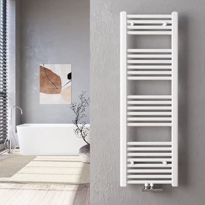 THERMLAND Handdoekradiator, Standaard, 40x180 cm, WIT, Radiator, Handdoekrek, Badkamerradiator, Verwarming Badkamer, Handdoekrek Radiator, Badkamerverwarming, Badkamer Radiator, Designradiator