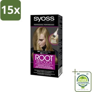 15 x Syoss - Haarverf - Root Touch-up - BR1 Middenblond - 1 Haarkleuring - Grootverpakking - Haarverf - Uitgroei - Root Touch-up - Syoss - Permanente Haarkleur