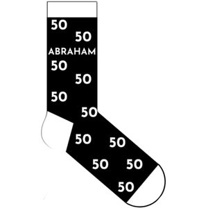 the big gifts-sokken-abraham-50jaar-zwart-wit-maat40/45