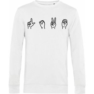 7431 - Sweater - Gebarentaal; Love-White-XL