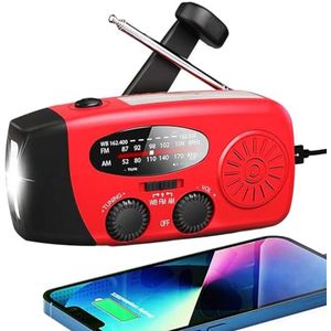 Weer Radio met 18500 mWh/5000 mAh Oplader en SOS Alarm