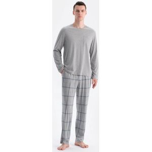 Dagi Pyjamaset met Lange Mouwen, Ronde Hals en Broek met Normale Taille