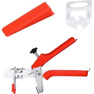 Leveling Systeem Tegel Kit Met Tang - 100 Stuks Spacer Clips en Wiggen - Voor Vloer Muur Instelling