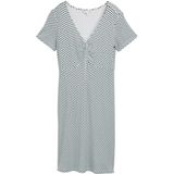 Tom Tailor - 1045309 - Jurk - Groen/Wit - Korte Mouwen