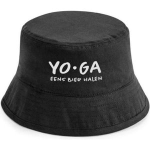 Yoga is een bier halen bucket hat heren bucket hat dames - festival accessoires - vissershoedje - bucket hat zwart - bucket hoed - vissershoedje heren - vissershoedje dames - bucket hat man -bucket hat vrouw - festival outfit